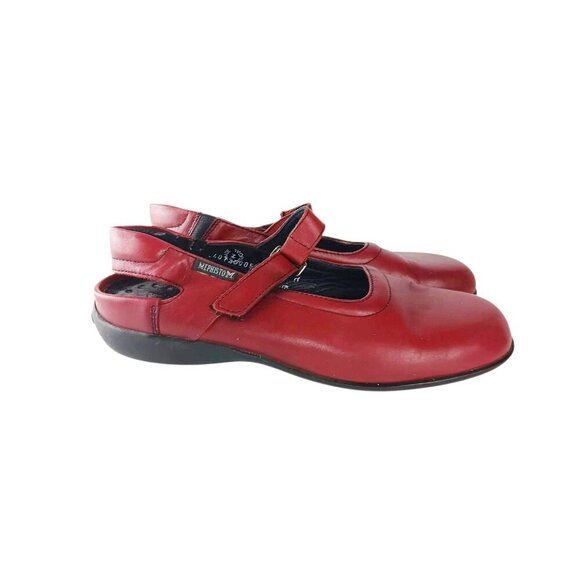 MEPHISTO Runoff Air-Jet System Leather Woman’s Red Mary Jane Comfort Shoes sz 6 - Picture 1 of 11
